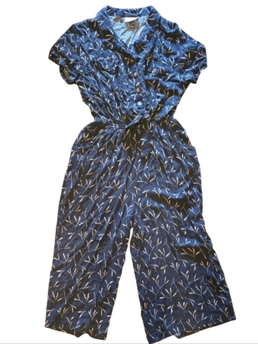Universal Thread Jumpsuit Black Floral Print M